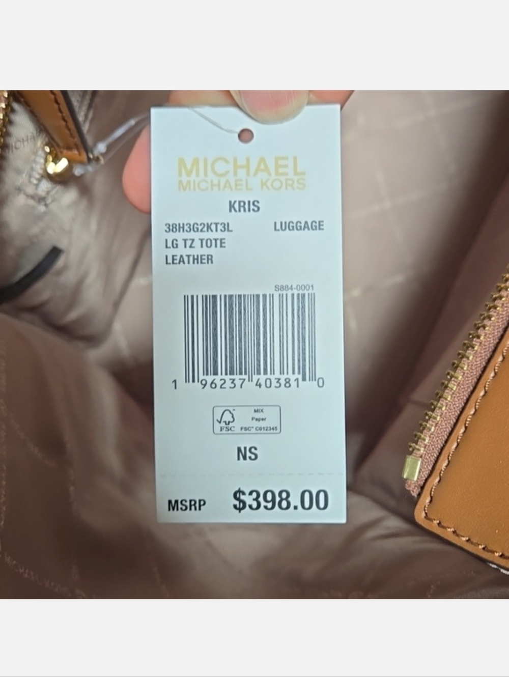MICHAEL Michael Kors Kris Brown Large Leather Tote with Gold Hardware & Dustbag - Picture 4 of 7